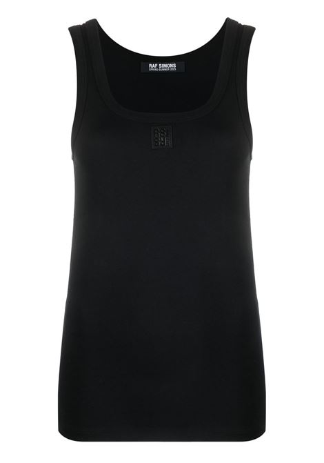 Black logo-patch tank top - women RAF SIMONS | 231W122A190170099